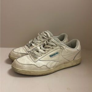 Reebok Off-White Sneakers with Blue Logo